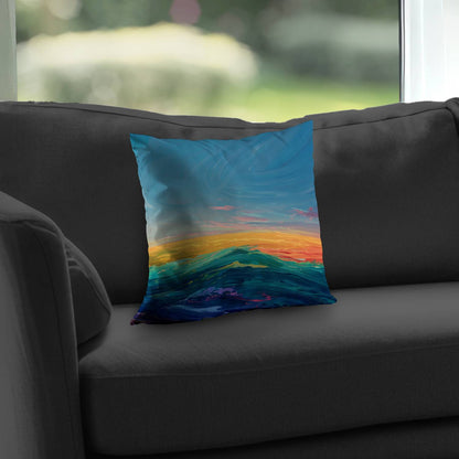Watercolors Poly Twill Throw Pillow - Stylish Home Decor