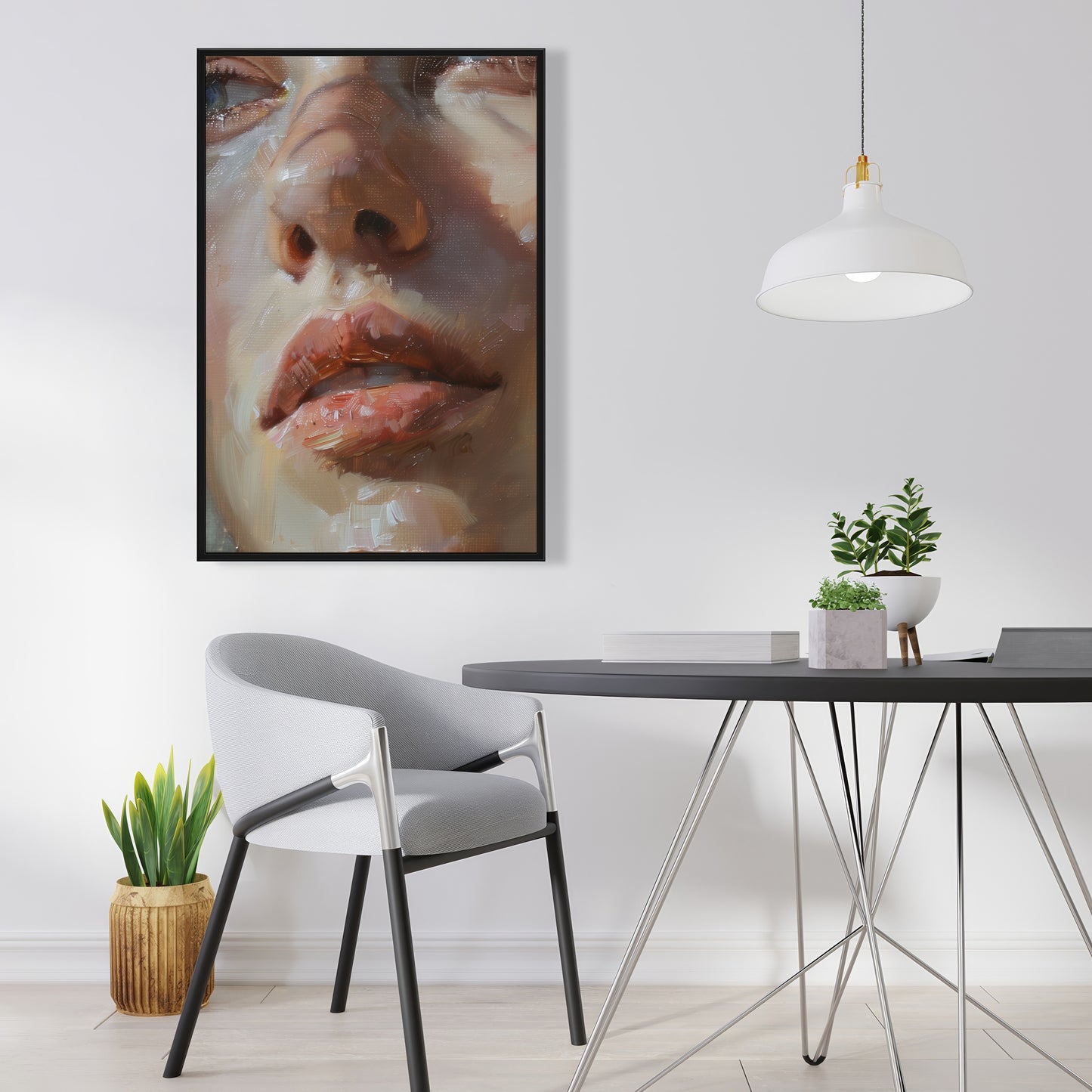 Pulp Beige Framed Canvas - Stylish Home Decor Art Piece