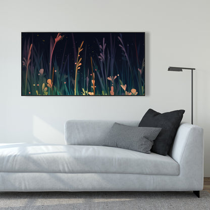 Between Twigs - Turquoise Framed Canvas for Home Decor