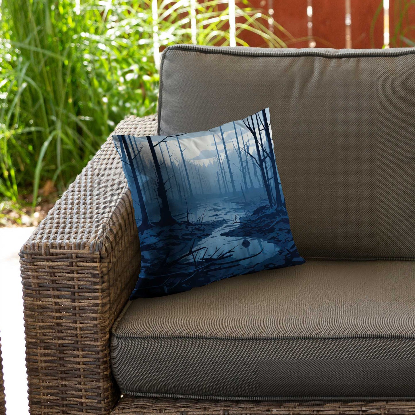 Dead Lands Blue Poly Twill Throw Pillow Insert