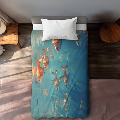 Surface tension Turquoise duvet cover | Stylish home decor