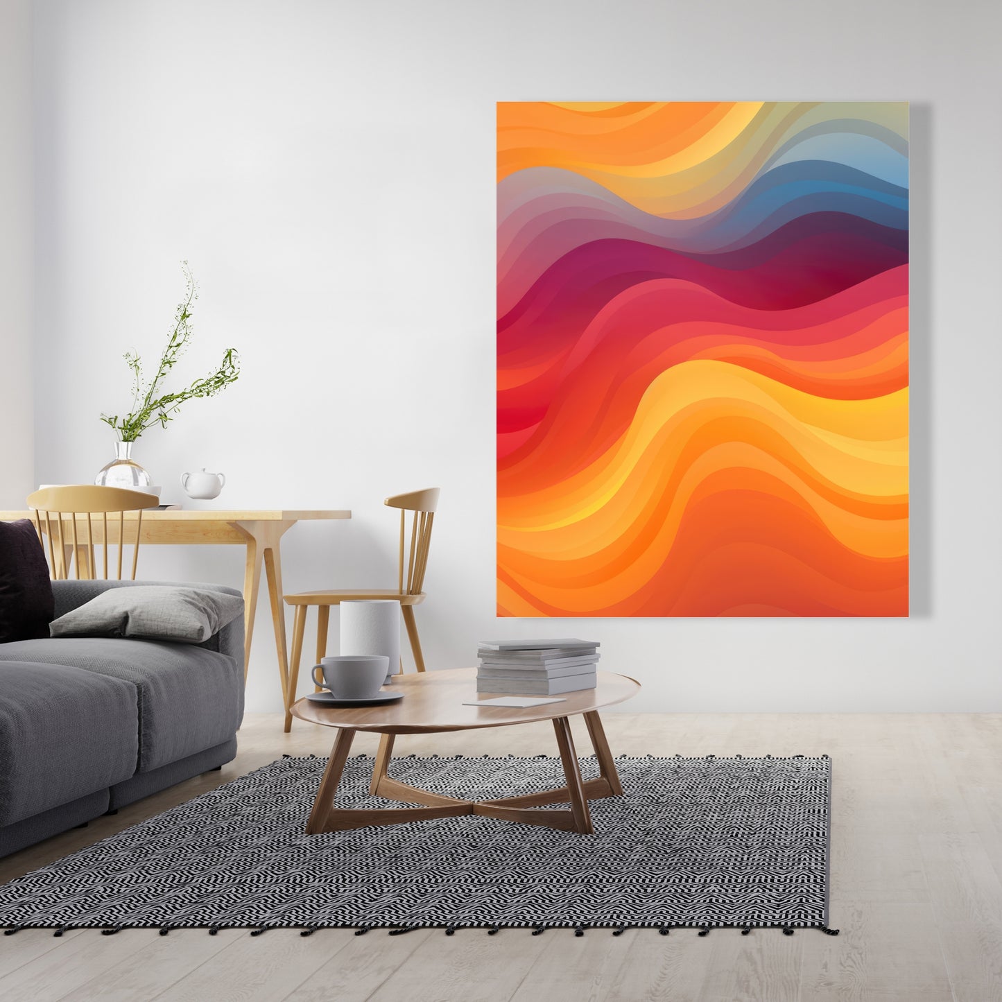 Cloudy Sky - Yellow Canvas Art for Home Decor | Stylish Wall Art