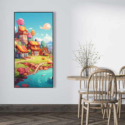 Sweet town - 36"x36" Framed canvas