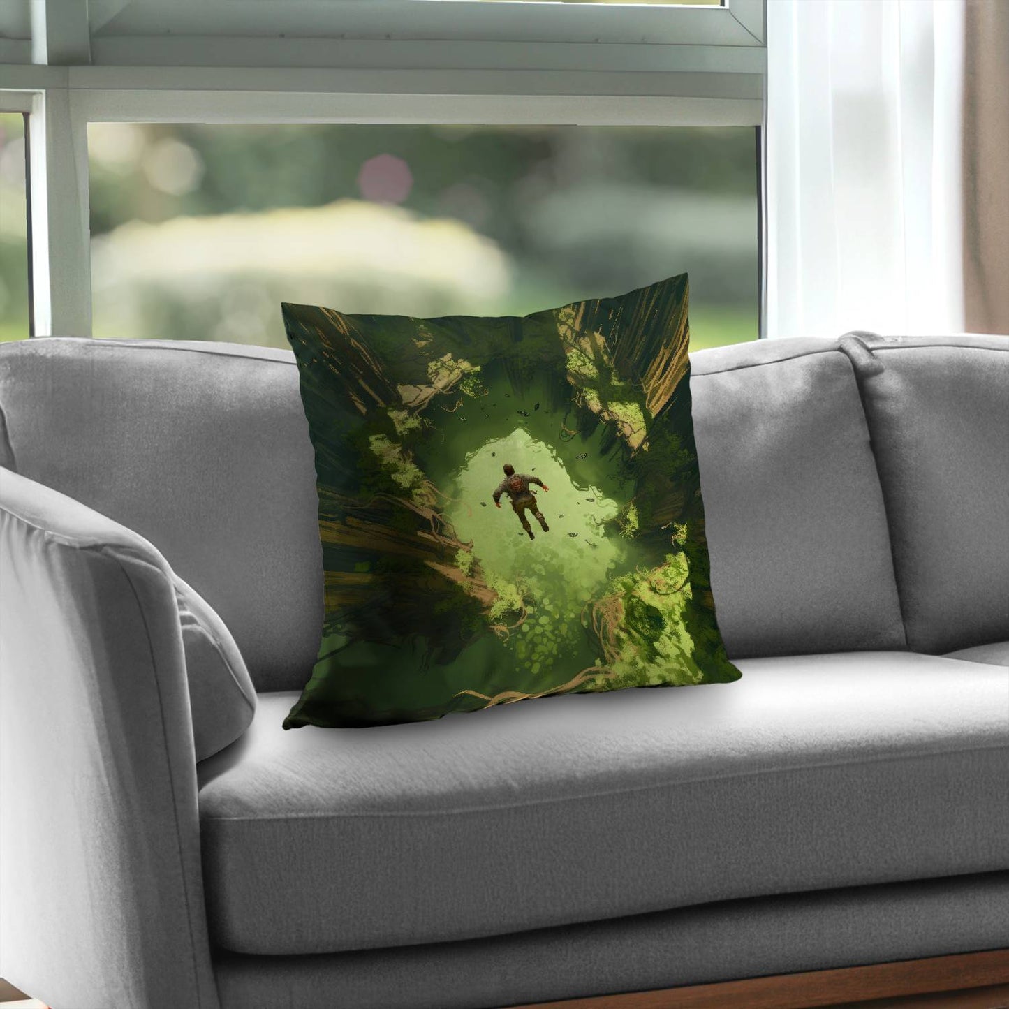 In the unknown - Throw pillow - Print on demand