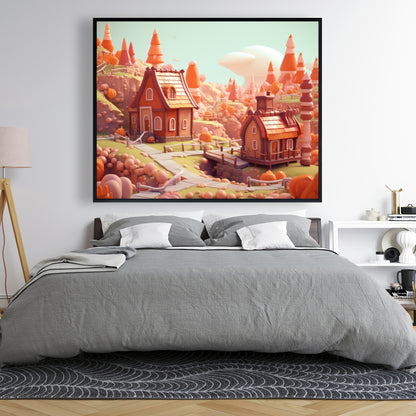 Toy town - 36"x36" Framed canvas