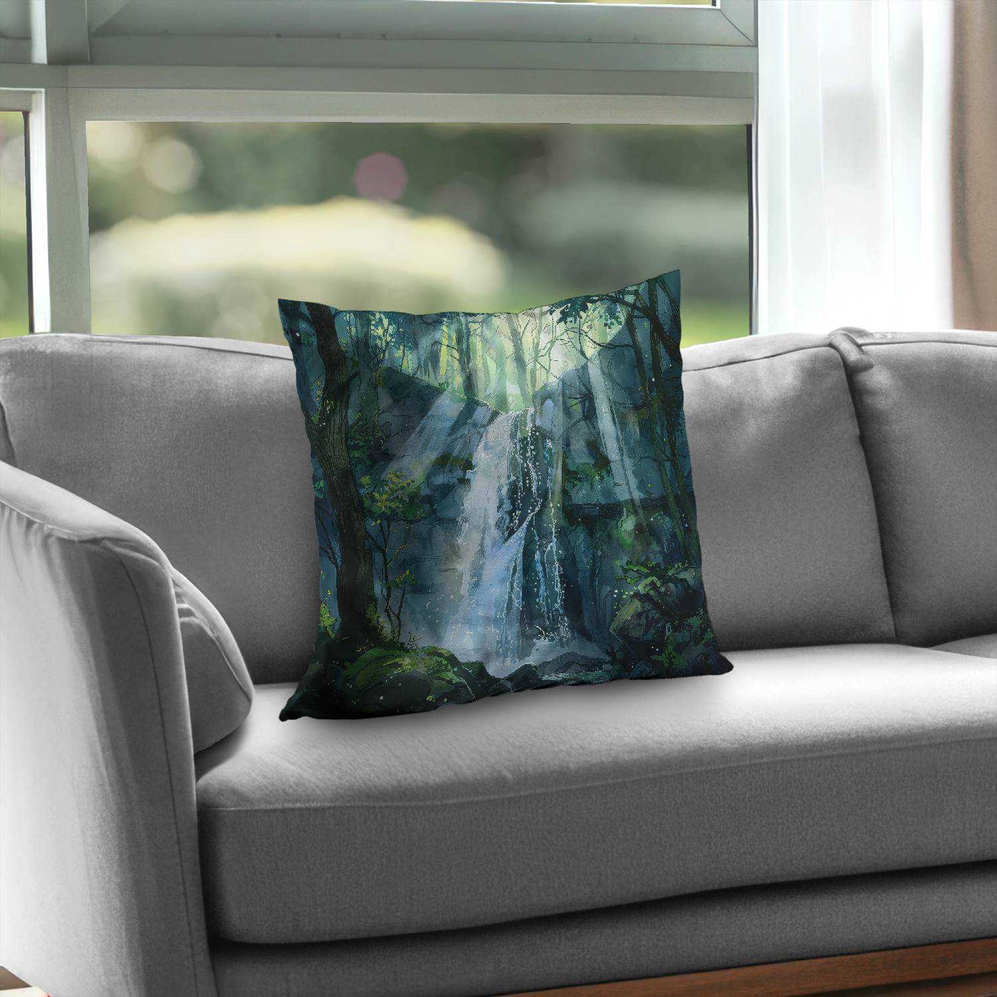 Coussin décoratif en sergé de polyester Sleeping Fall - Accessoire de décoration intérieure