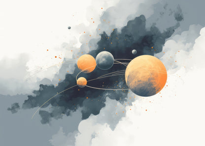 Circle of Planets White Indoor Outdoor Door Mat - Home Decor