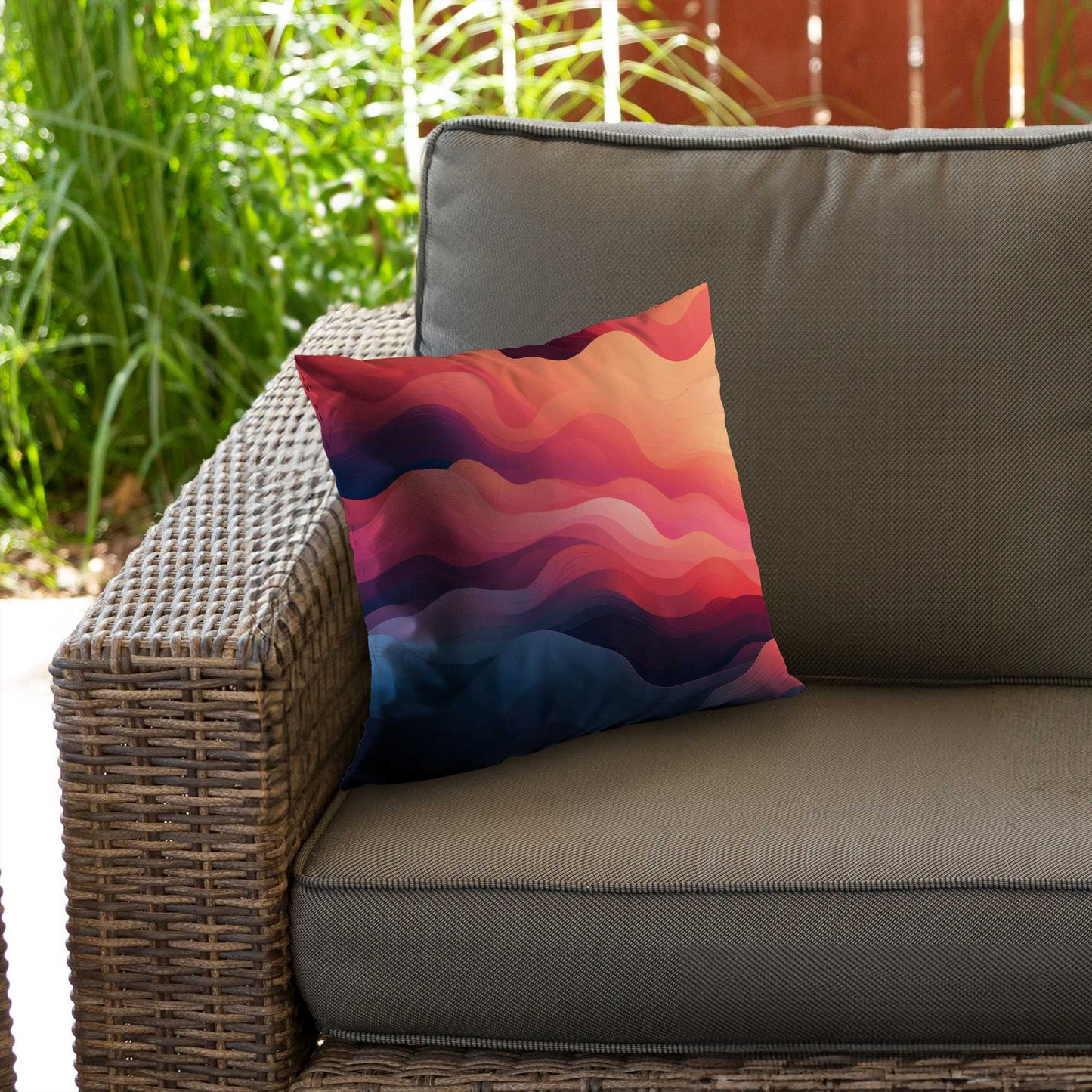 Coussin décoratif en sergé de polyester effet fumée | Décoration élégante