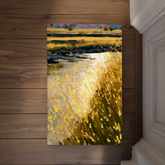 Golden Stream Glow Door Mat | Indoor Outdoor Home Decor