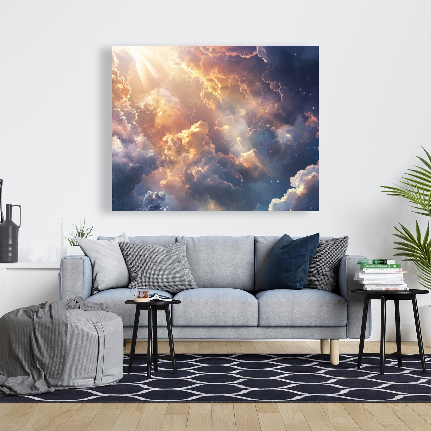 Piercing Light - Blue Canvas Art | Modern Design