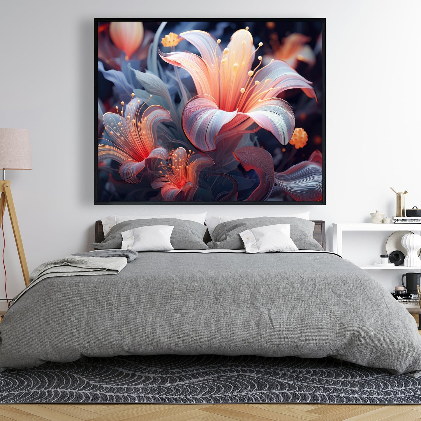 Astral bloom - Framed Canvas - Print on demand