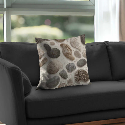 Timeless Fossil Flow Poly Twill Throw Pillow - Home Decor