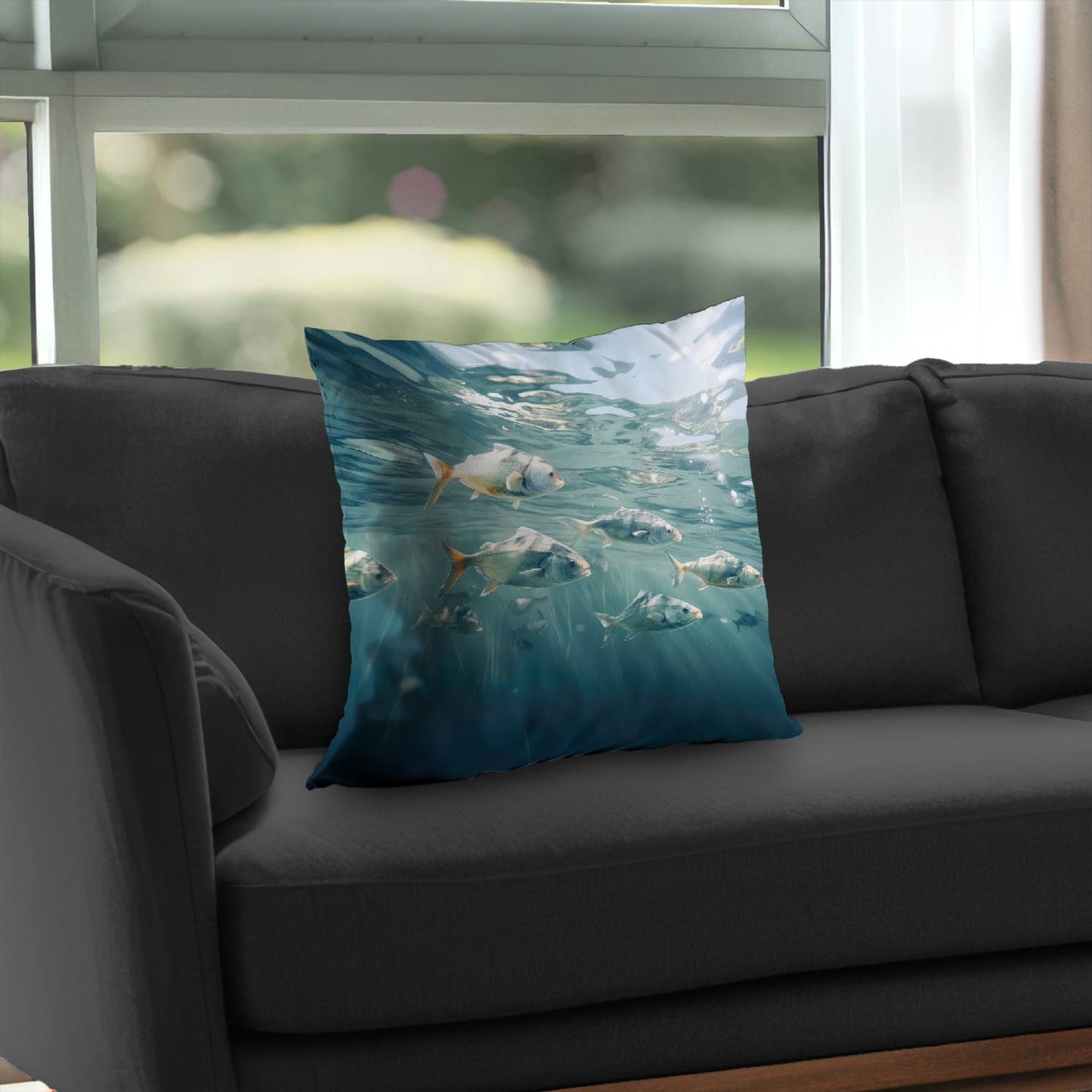 Swimming peacefully - Throw pillow - Print on demand