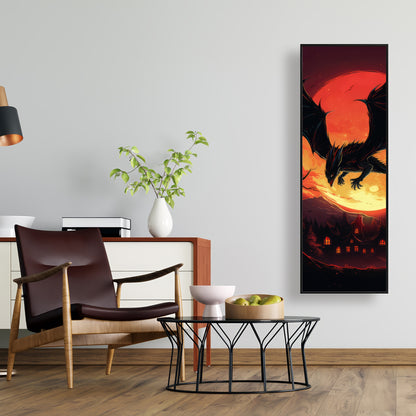The dragon's wrath - 36"x36" Framed canvas