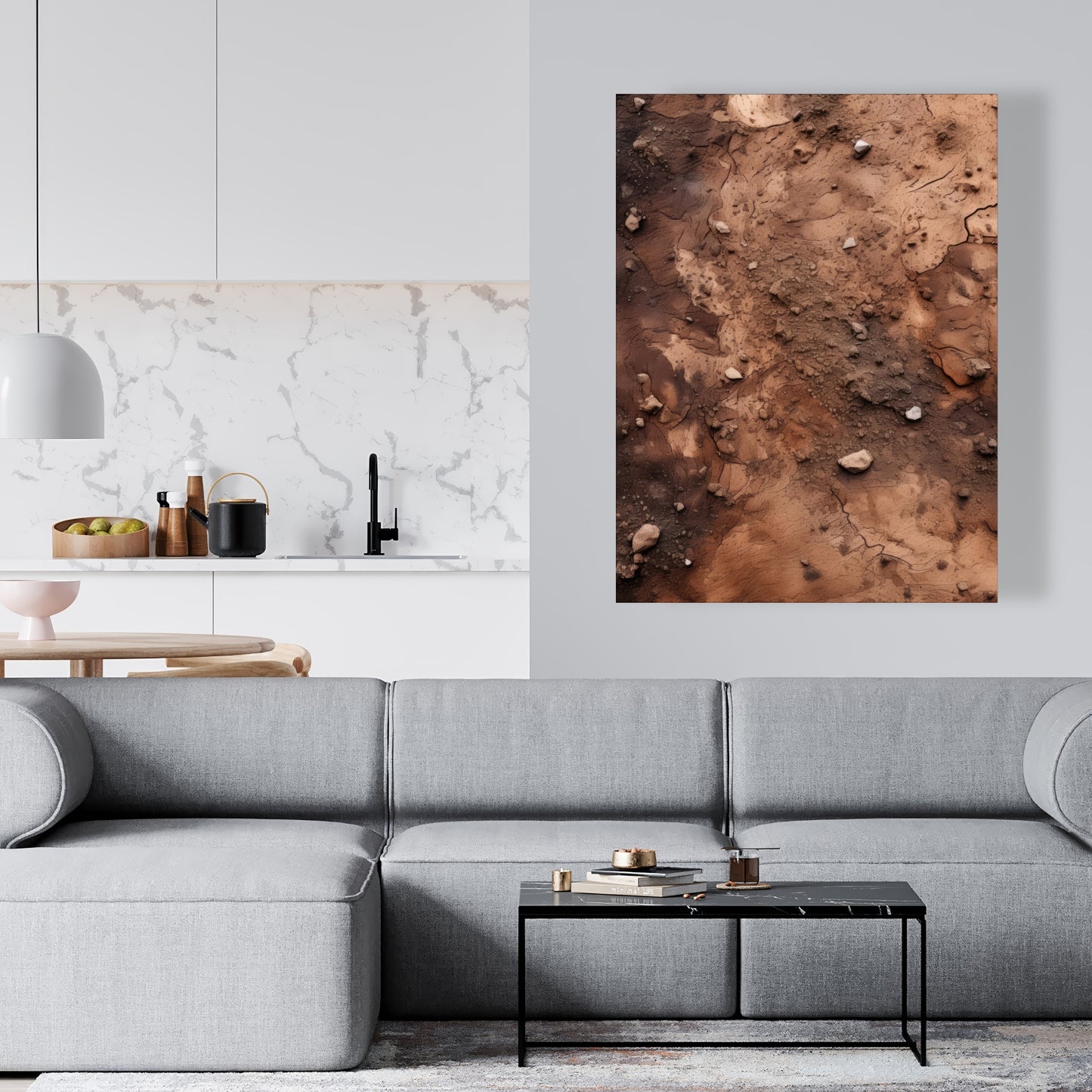 Mud and Stones - Brown Canvas Art for Home Decor