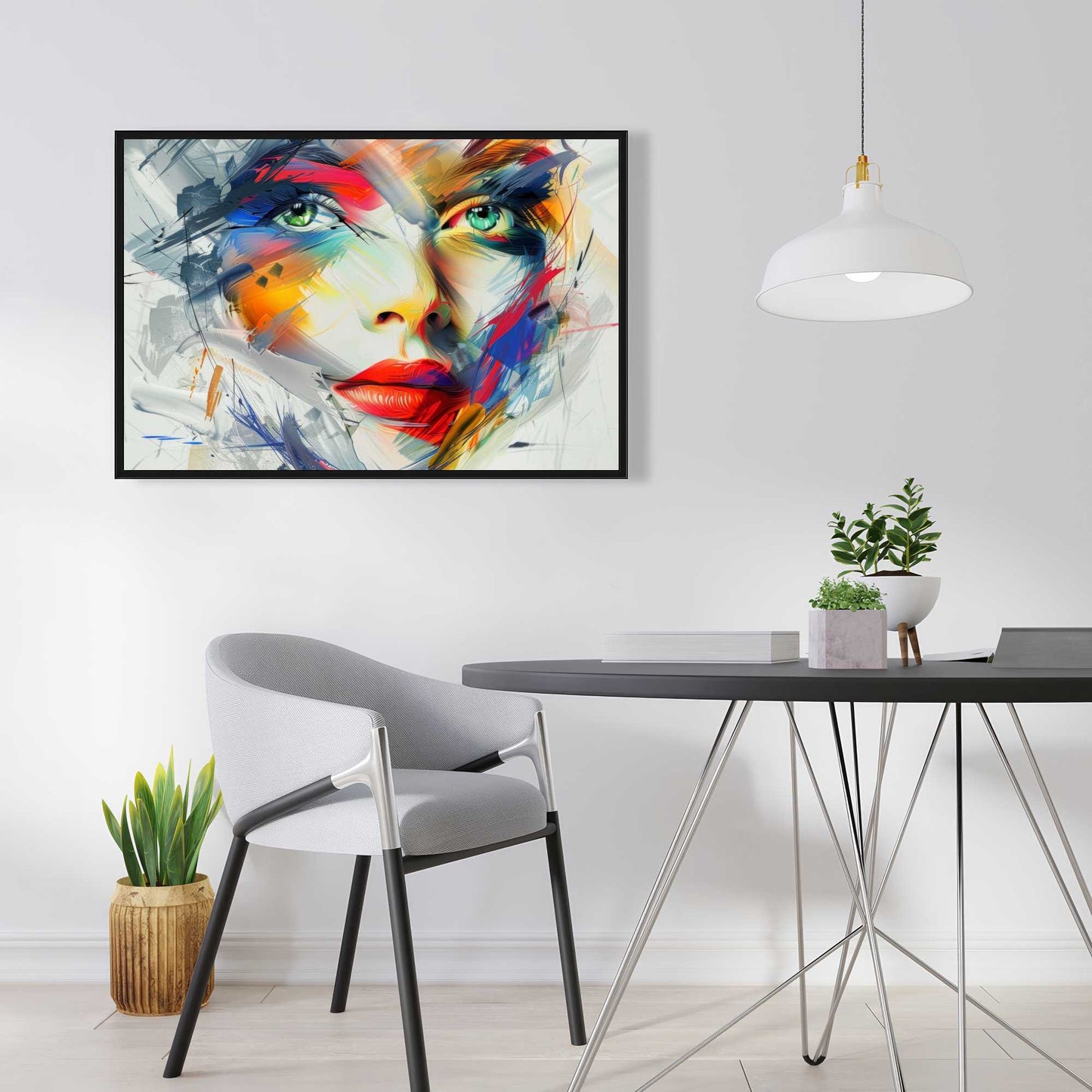 Abstract Look - White Framed Canvas Art for Home Decor