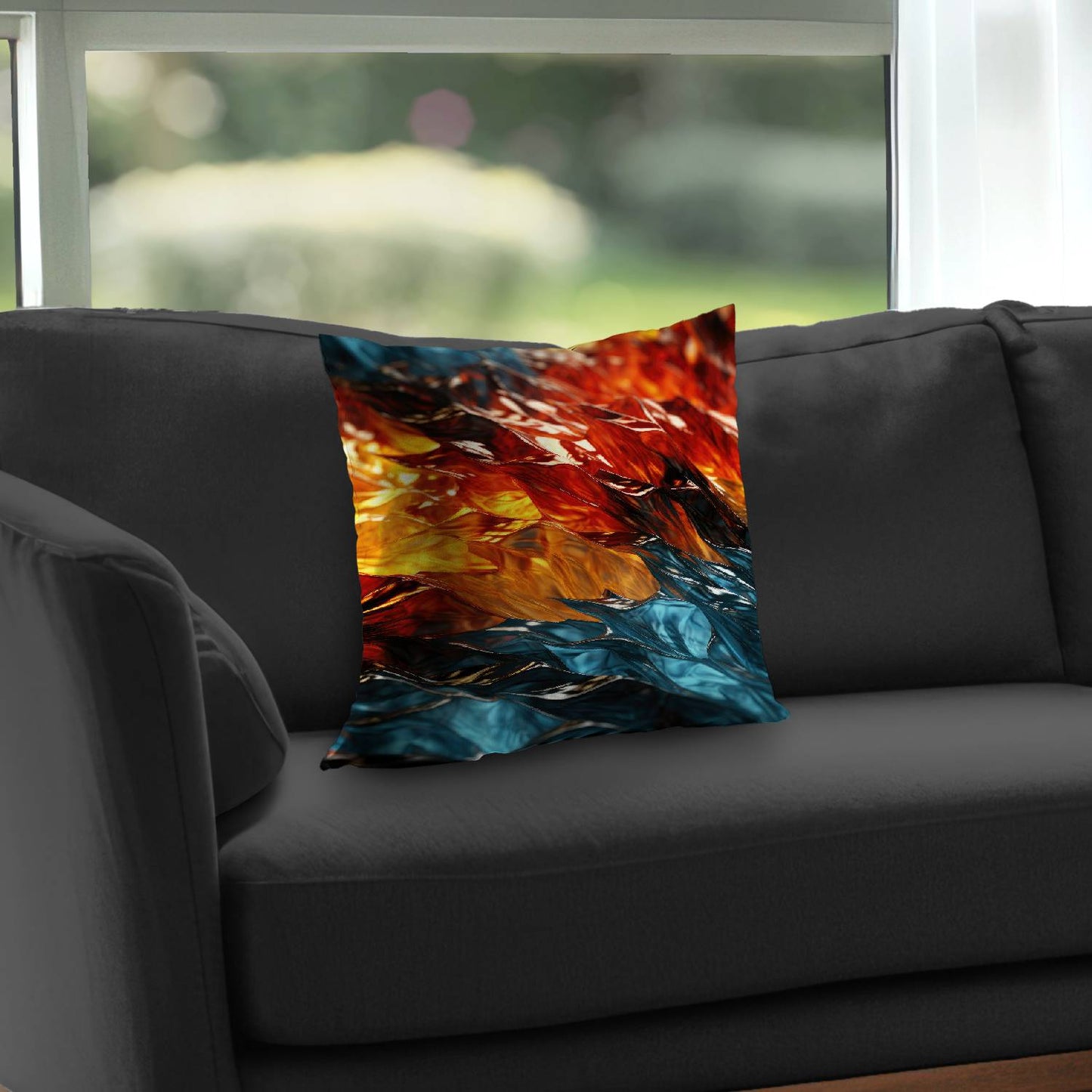 Fire and ice - Throw pillow - Print on demand