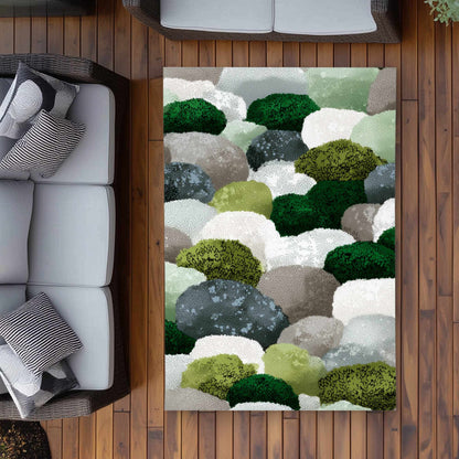 Tapis d'extérieur en galets moussus | Accessoire de décoration intérieure