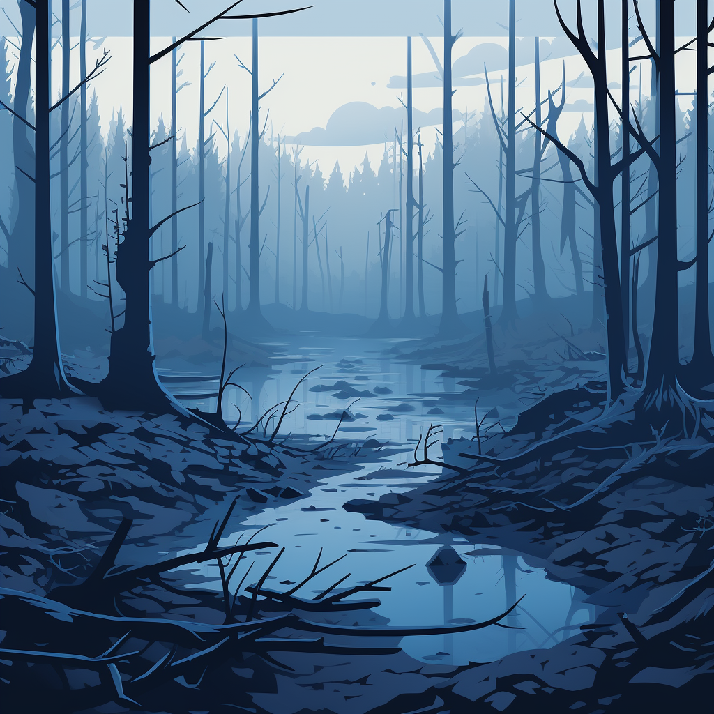 Dead Lands Blue Poly Twill Throw Pillow Insert