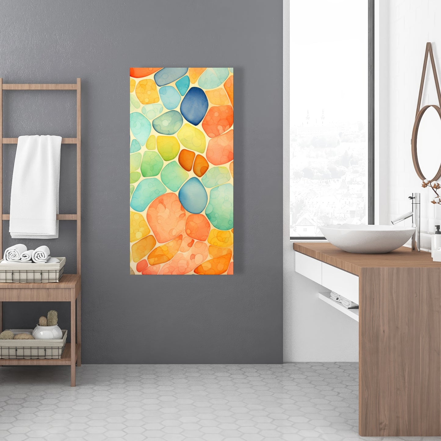 Blobs Turquoise Canvas - Unique Home Decor Art Piece