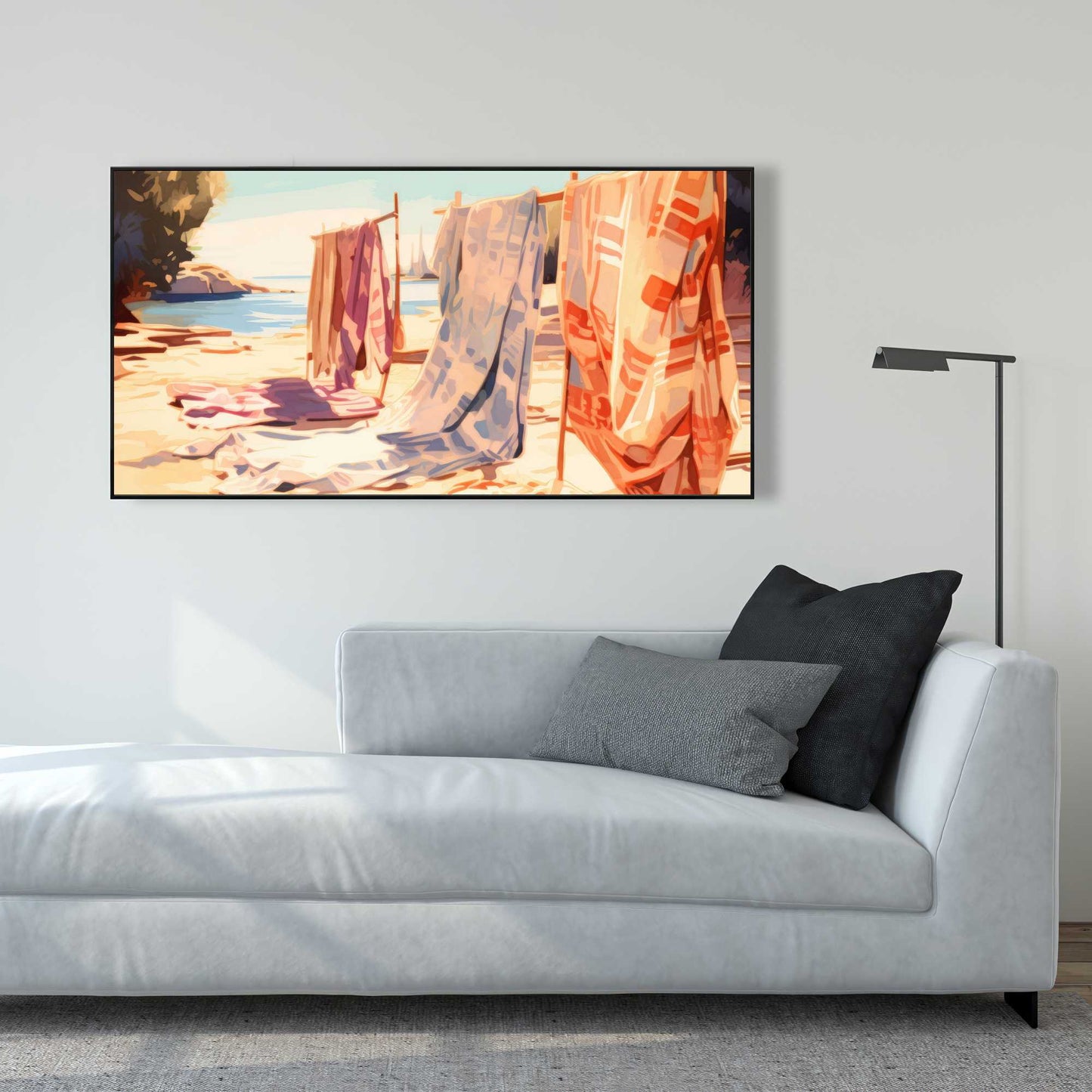 Warm Sands - Beige Framed Canvas Art for Home Decor