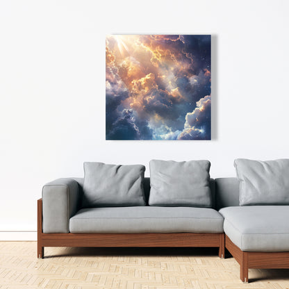 Piercing Light - Blue Canvas Art | Modern Design