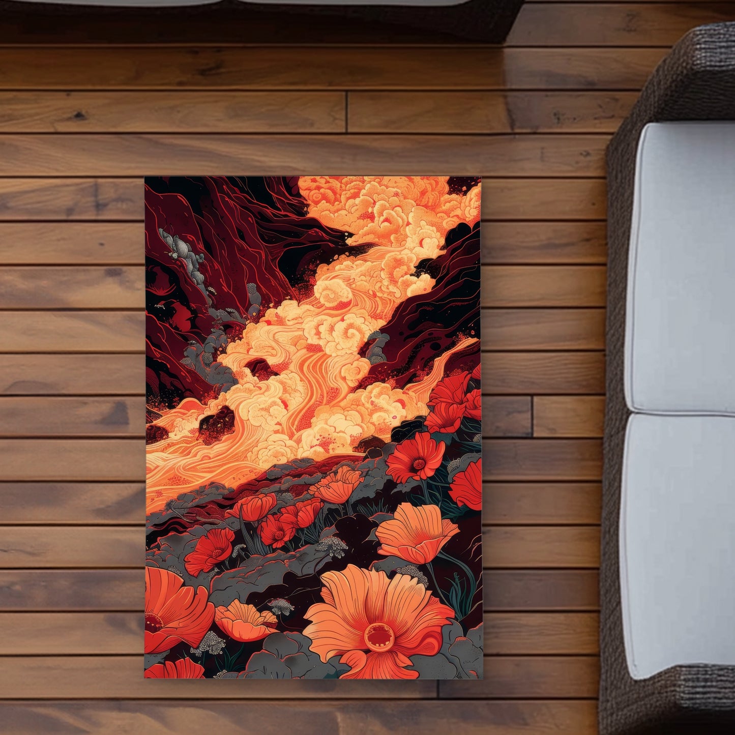 The Big Burn - Yellow Outdoor Area Rug for Home Decor