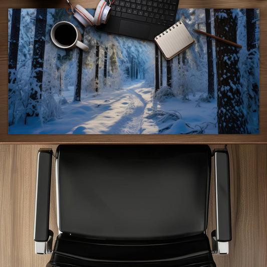 Snowy path - Desk Mat
