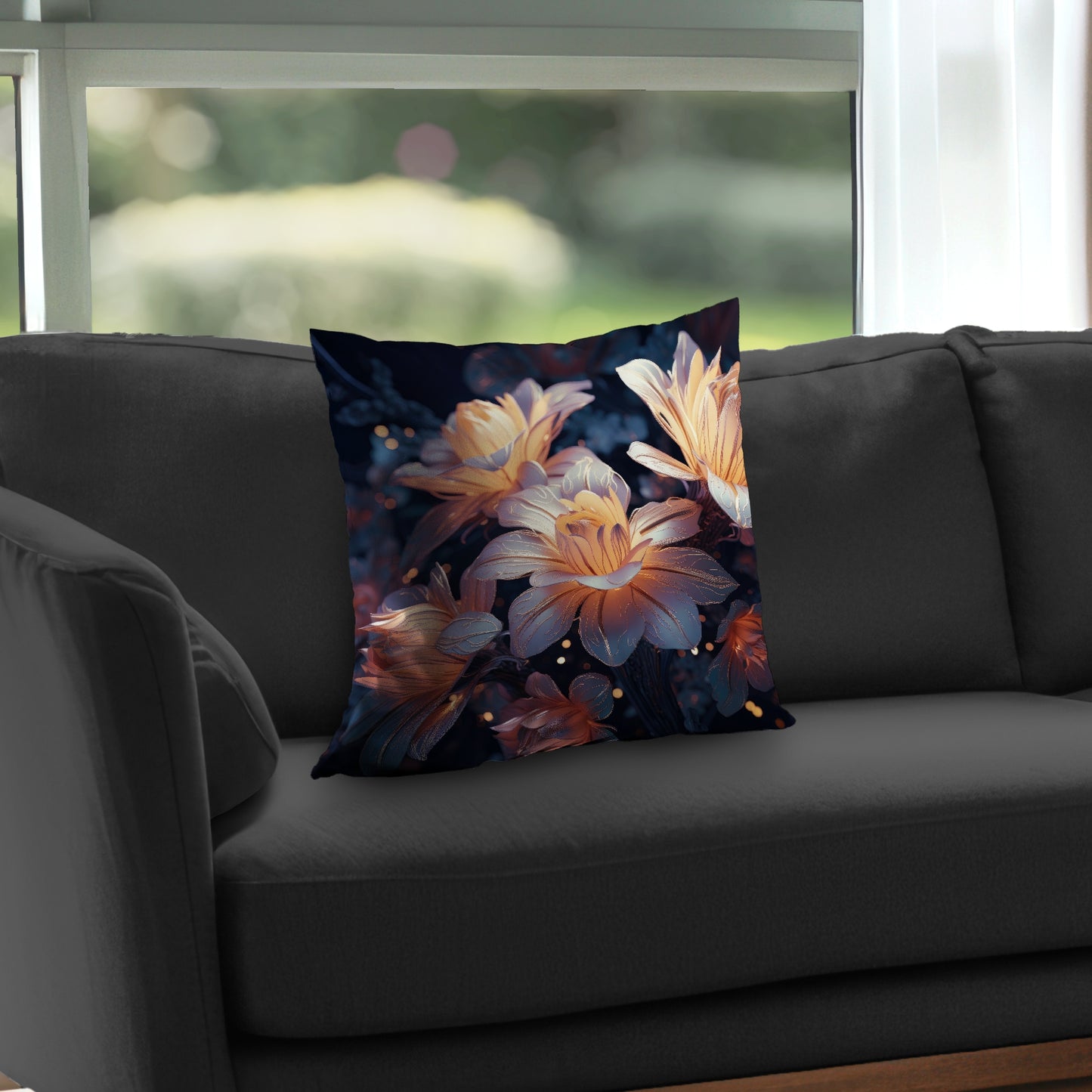 Pixie Flowers White Poly Twill Throw Pillow - Home Decor Insert