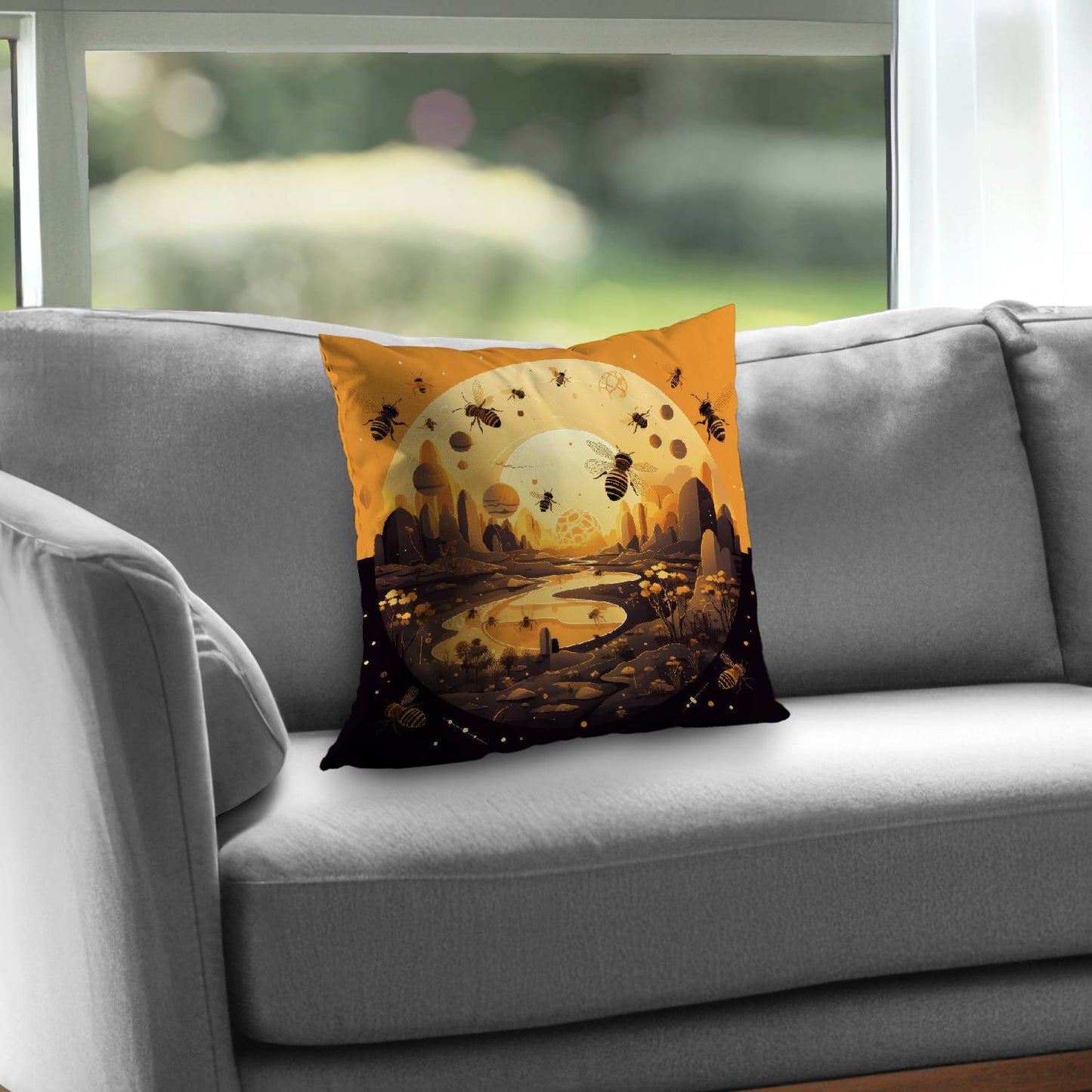 Hive planet - Throw pillow - Print on demand