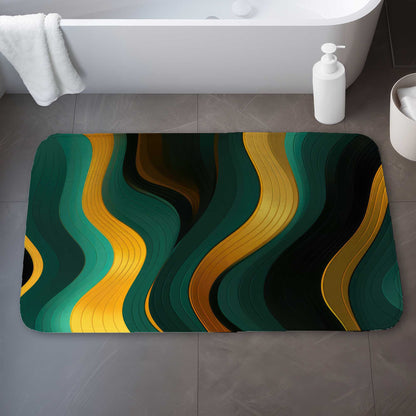 Golden Harmony Bath Mat | Stylish Home Decor Rug