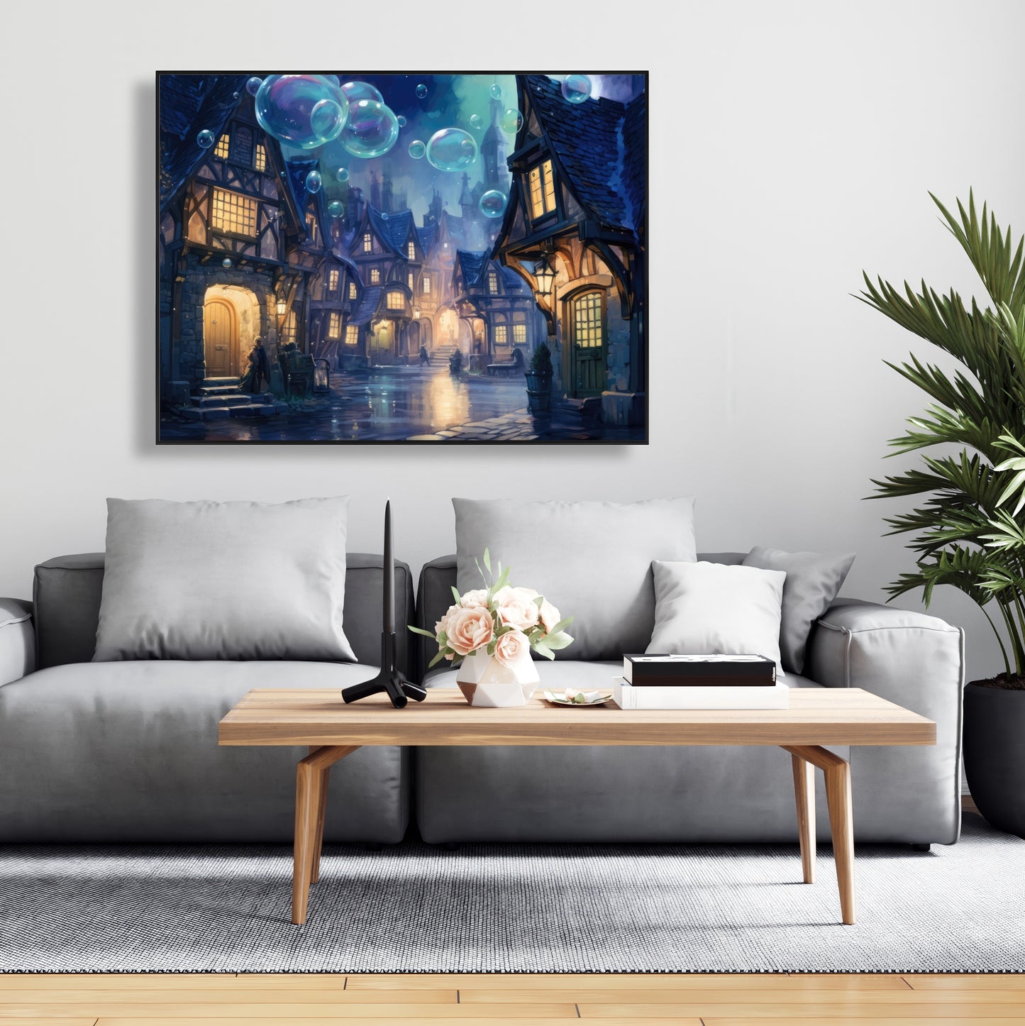 Floating through - Black Framed Canvas for Home Decor
