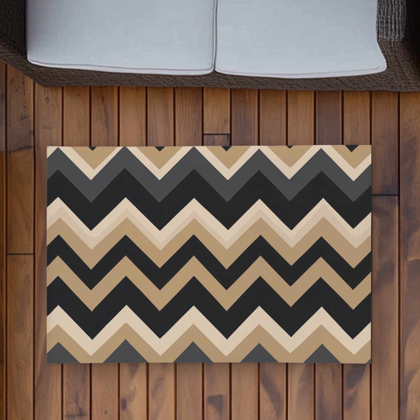 Tapis d'extérieur motif vagues aux tons naturels | Décoration intérieure élégante
