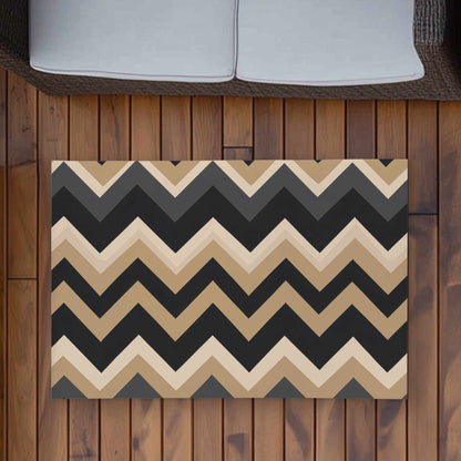 Tapis d'extérieur motif vagues aux tons naturels | Décoration intérieure élégante