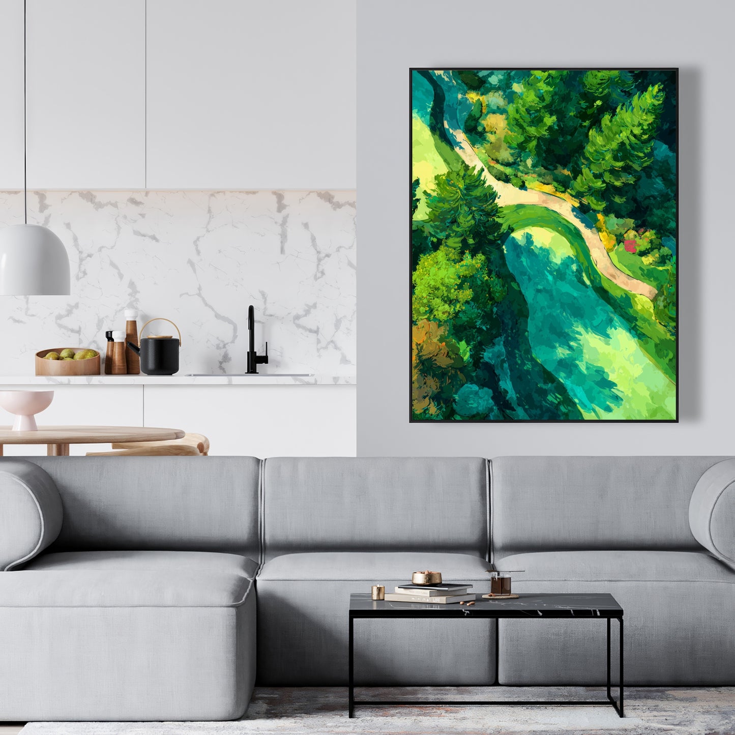Peaceful course - 24"x24" Framed canvas