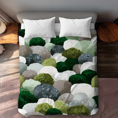 Housse de couette en galets moussus | Linge de lit décoratif et confortable