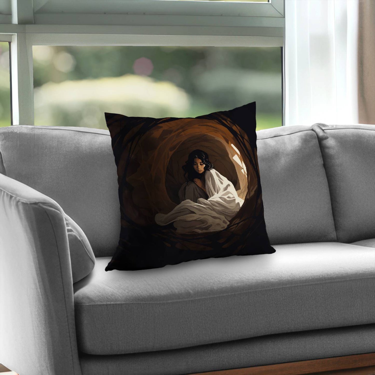 Warm embrace - Throw pillow - Print on demand