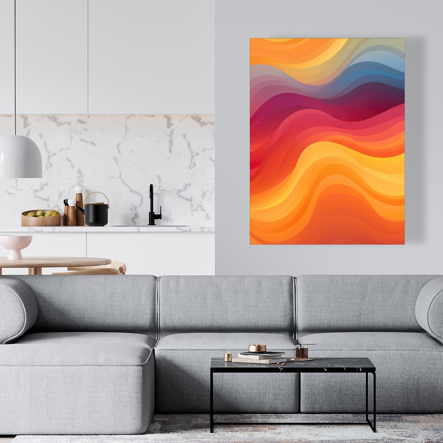 Cloudy Sky - Yellow Canvas Art for Home Decor | Stylish Wall Art