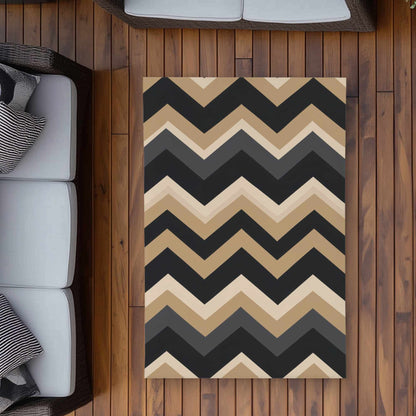 Tapis d'extérieur motif vagues aux tons naturels | Décoration intérieure élégante