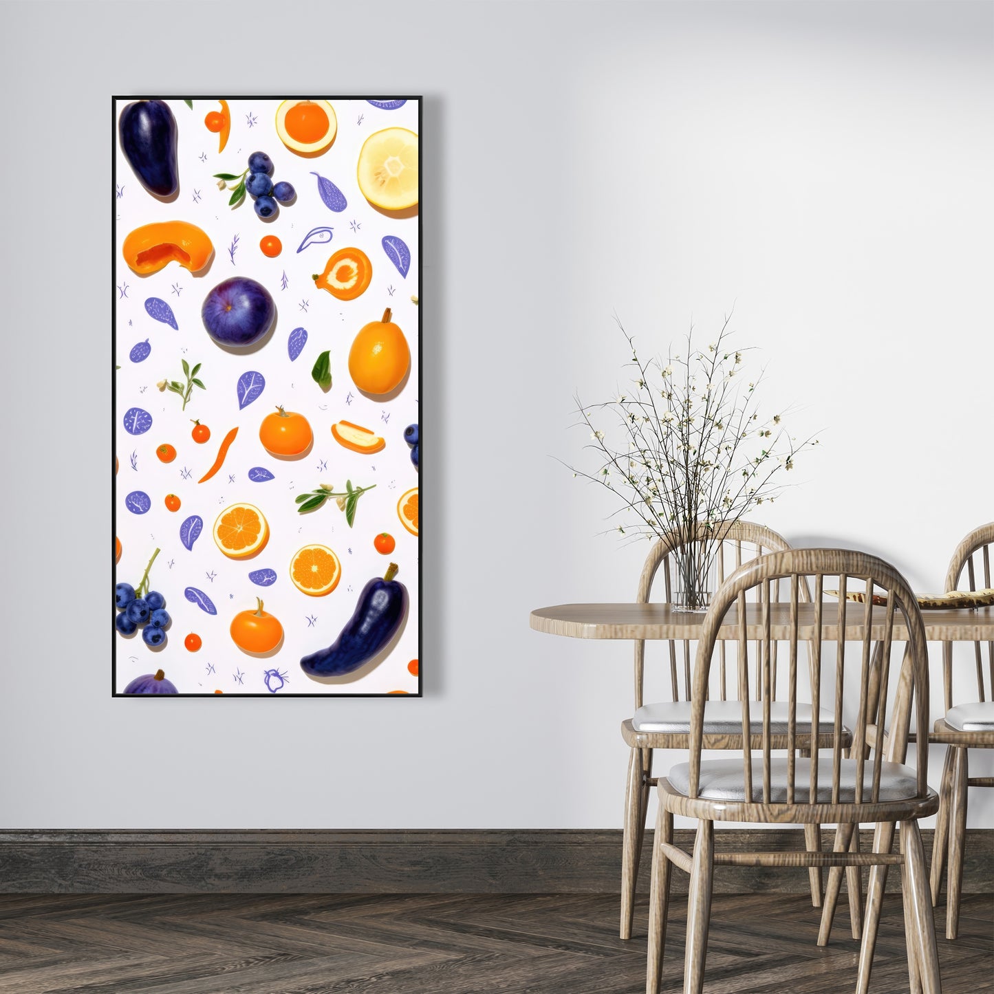 Orange and purple - 36"x36" Framed canvas