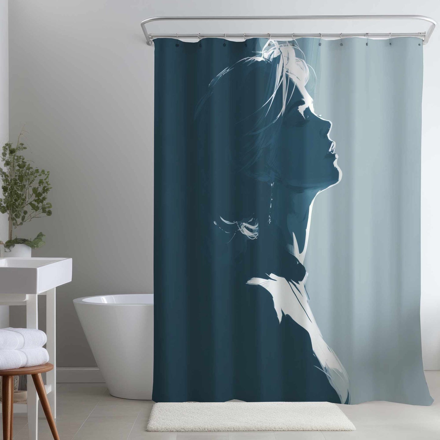 Rideau de douche lumineux et silencieux | Décoration intérieure élégante