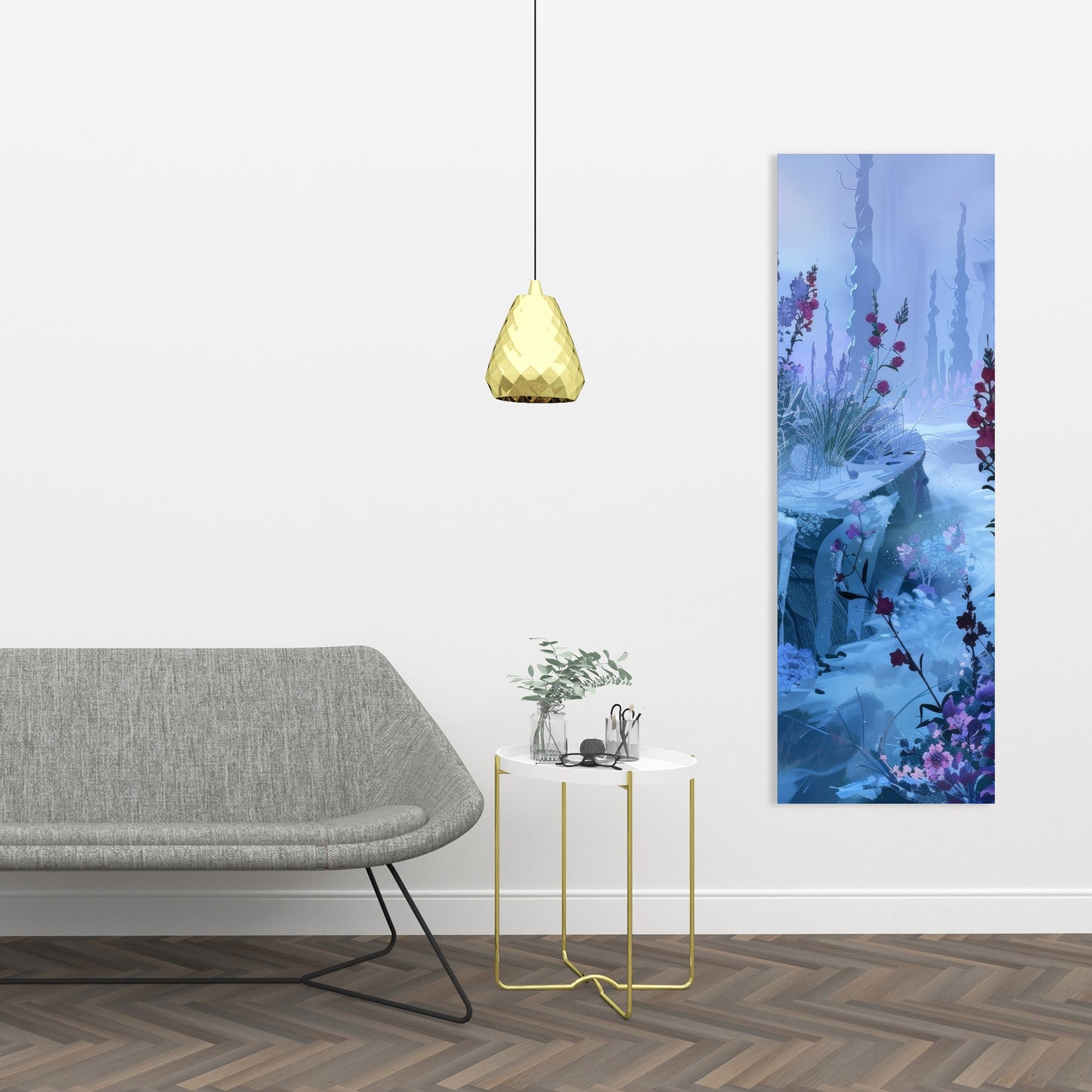 Valley of Ice - Gray Canvas Wall Art for Home Decor