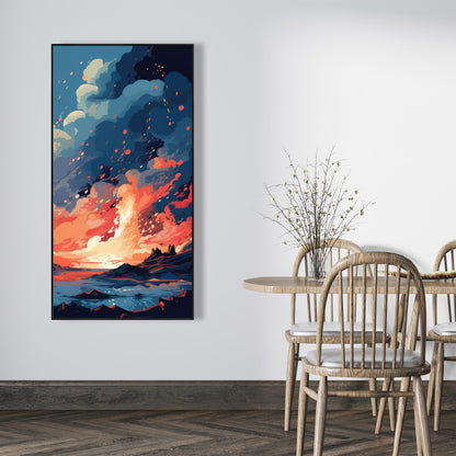 Magma does not wait - 36"x36" Framed canvas