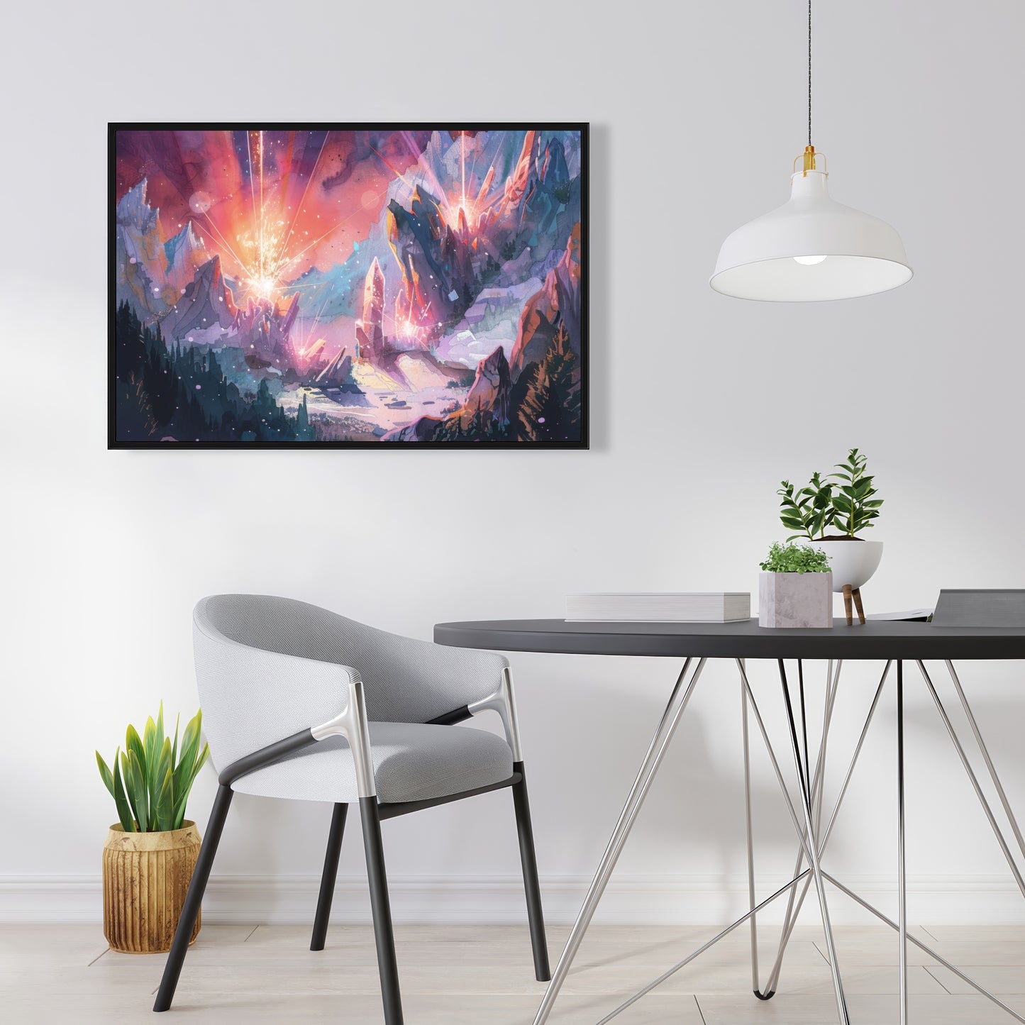 Beaming signal - 36"x36" Framed canvas