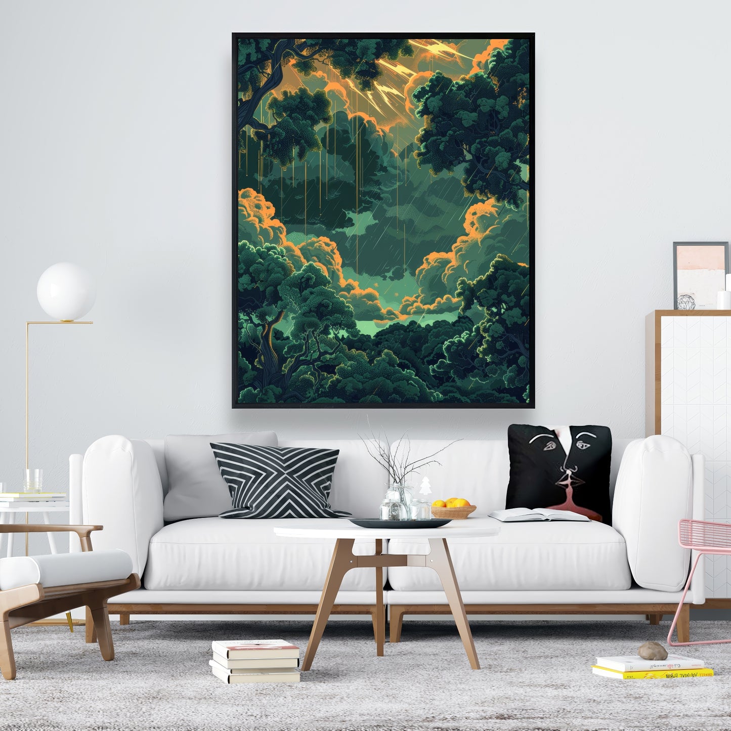 Drops - Yellow Framed Canvas Art for Stylish Home Decor