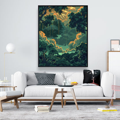 Drops - Yellow Framed Canvas Art for Stylish Home Decor
