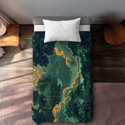 Drops Green Duvet Cover - Eco-Friendly Home Decor Solution
