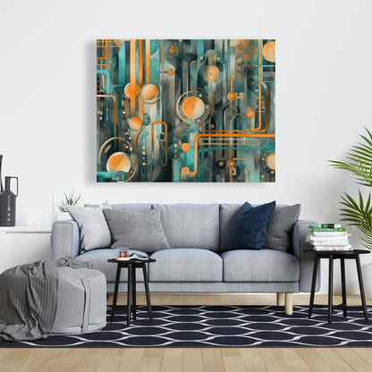 Astrological Machinery - Gold Canvas Home Decor for Elegance