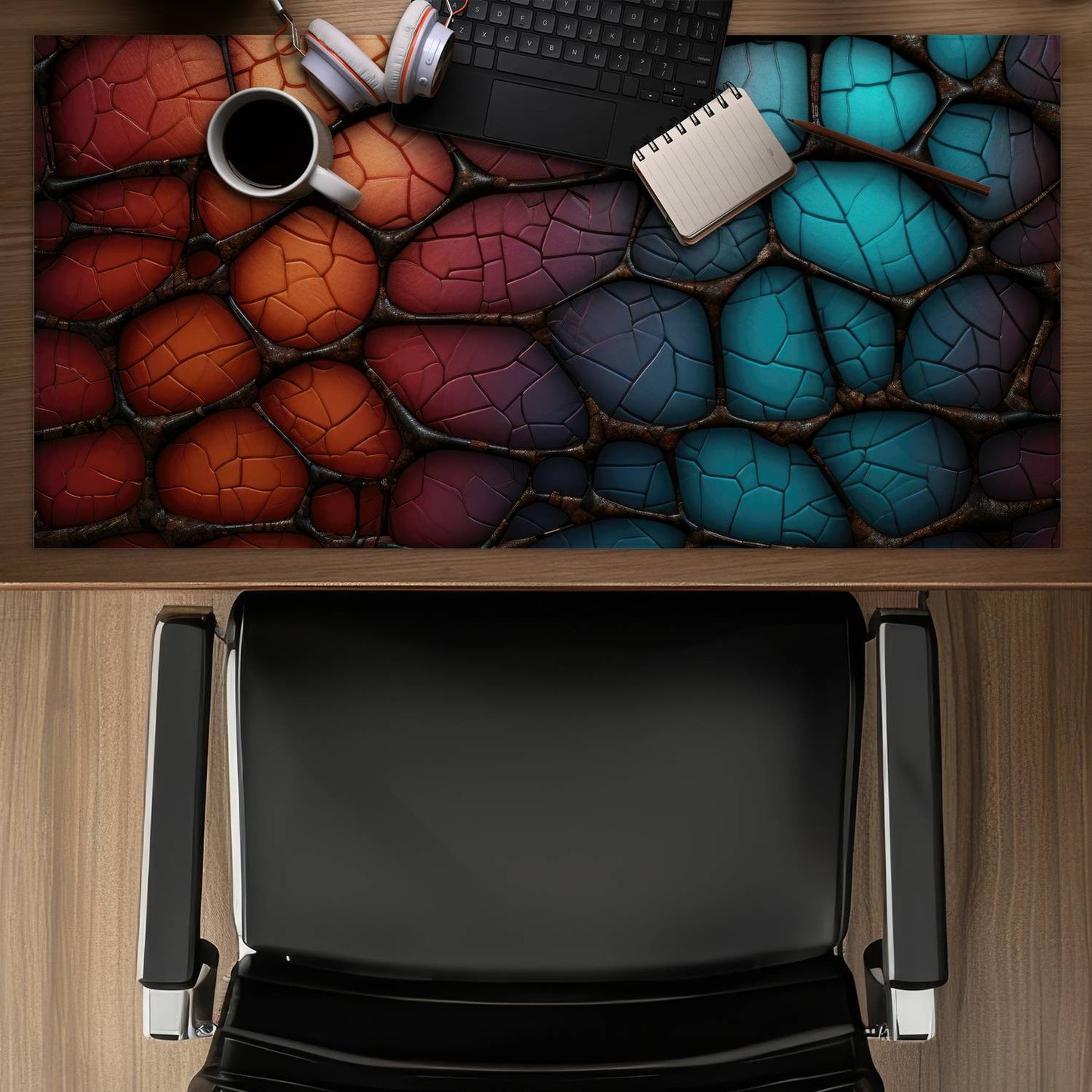 Oily leather - Desk mat - Print on demand