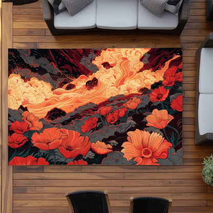 The Big Burn - Yellow Outdoor Area Rug for Home Decor